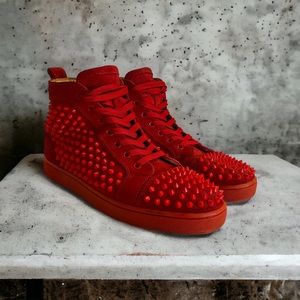 Christian Louboutin red spike sneakers